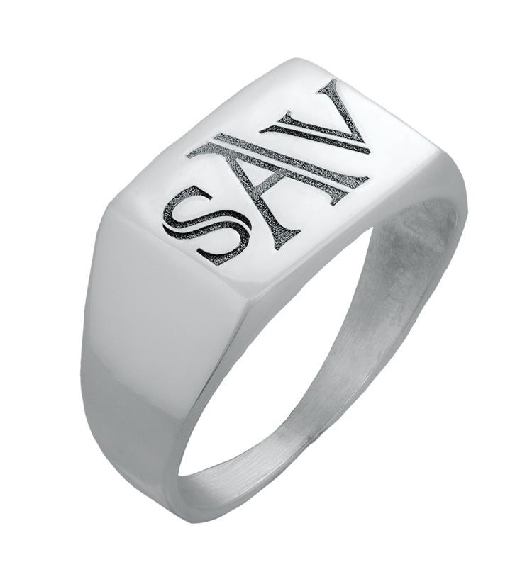 Silver name ring deals