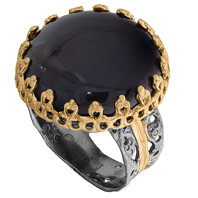 Silver set gold plated