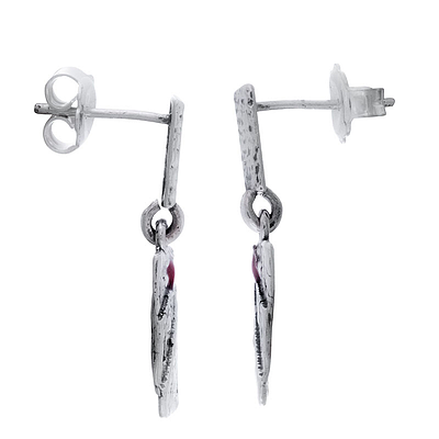 Silver Earrings with Enamel
