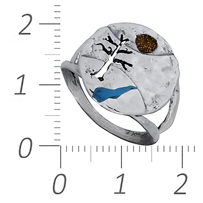 Silver Ring with Enamel