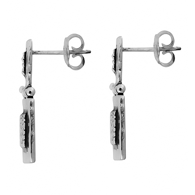 Silver Earrings with Enamel