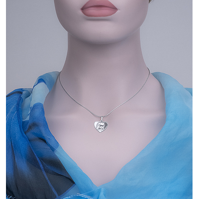 Silver photo necklace