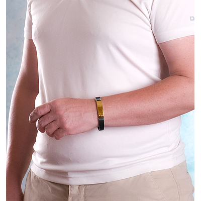 Men Engraved Leather Bracelet