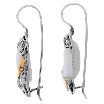 Silver and Gold Pearl Earrings