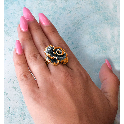 Silver set gold plated