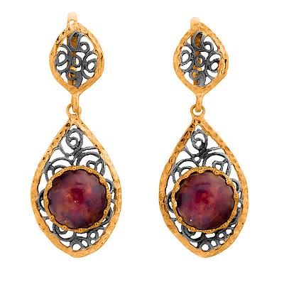 Silver set gold plated
