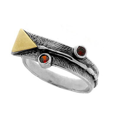 Серебряное кольцо с золотом