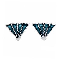 Silver Earrings with Enamel ''Medusa''
