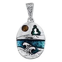 Silver Earrings with Enamel