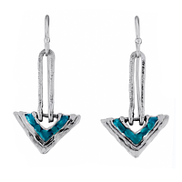 Silver Earrings Green Agate with Enamel