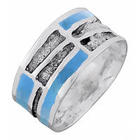 Silver Ring with Enamel