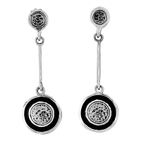 Silver Earrings with Enamel
