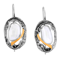 Silver and Gold Pearl Pendant "Aphrodite"