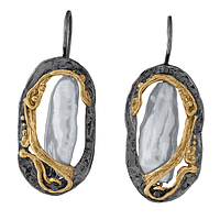 Silver Ring gold & ruthenium plated "Aphrodite"